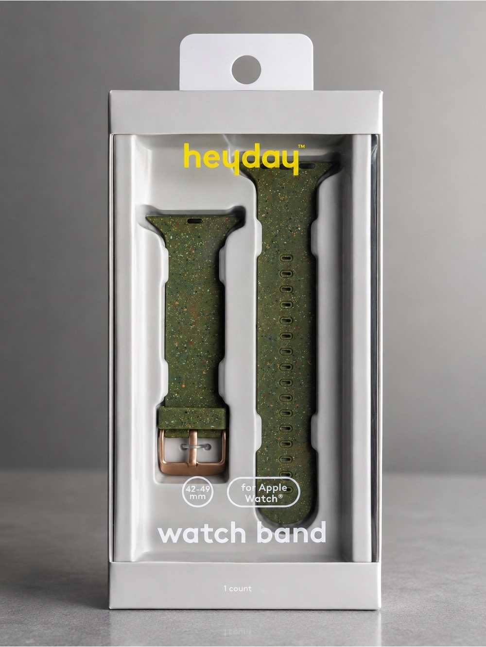 Heyday Apple Watch Band 42mm 44mm 45mm 49mm Olive Speckle Silicone Band NWT